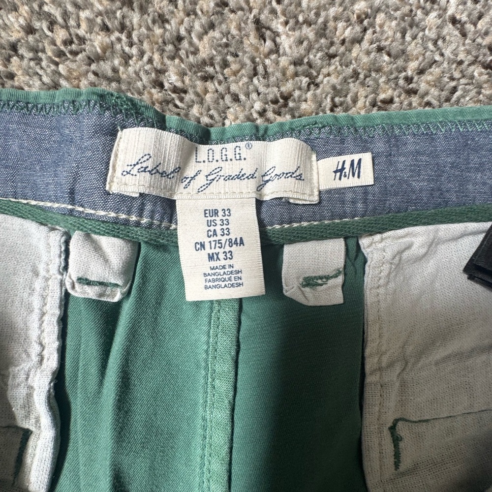 H&M Green and Gray Casual Trousers